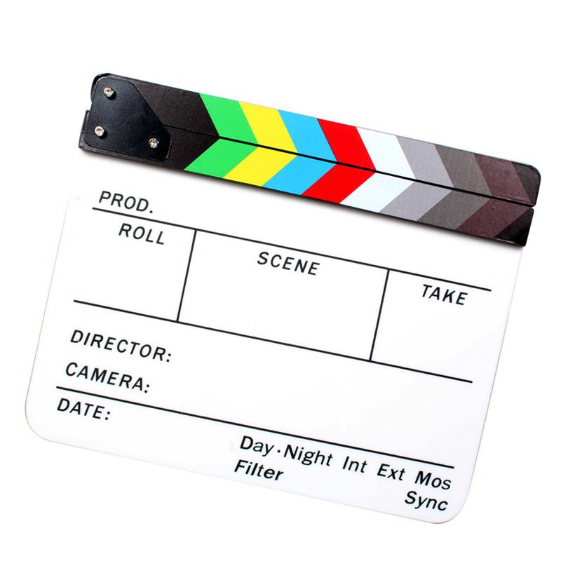 Acrylic Clapboard Dry Erase Director Film Movie Clapper Board Slate 9.6 * 11.7in