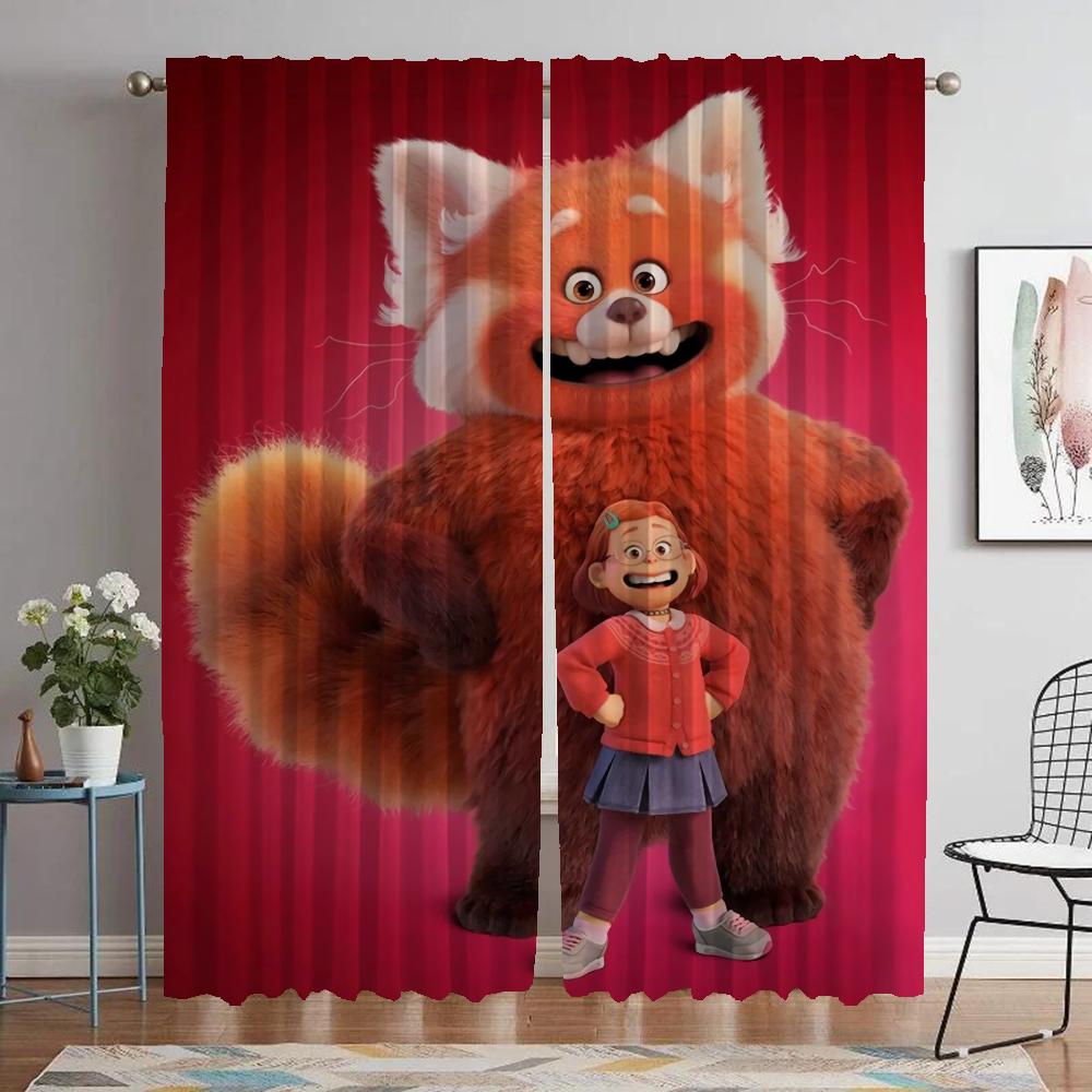 Turning Red Kitchen Curtains for Living Room Curtain Partition Shades Tulle for Bedroom Halloween Decoration Blackout Elegant
