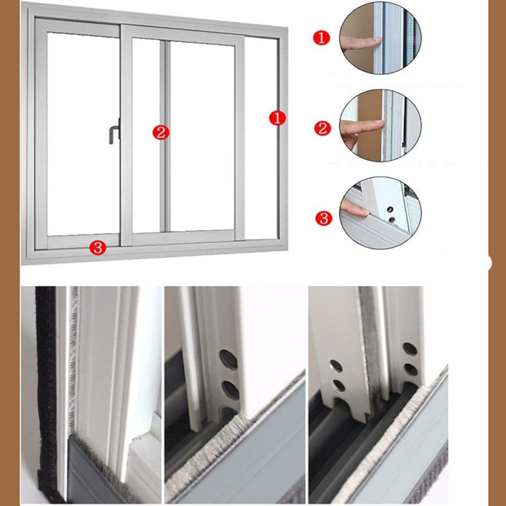 Уплотнитель для окон Самоклеящаяся мягкая шерстяная полоса Пылезащитная полоса Окно
