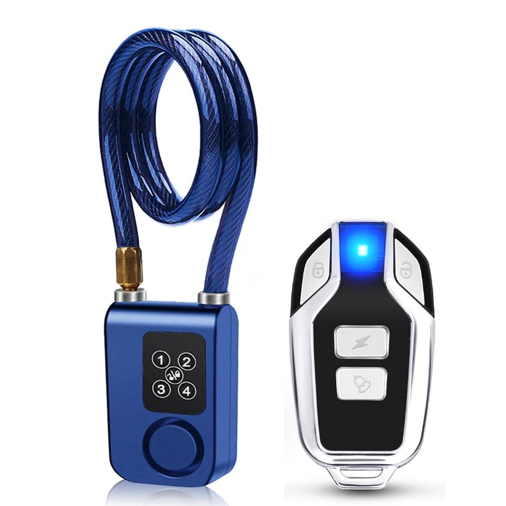 Велосипедный замок 110 дБ водонепроницаемый защитный велосипедный тросовый замок с дистанционным управлением 4-значный пароль мотоциклетная охранная сигнализация для улицы