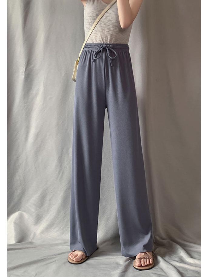 Женские брюки Ice Silk с широкими штанинами — с высокой талией, облегающие, прямые, повседневные, на весну и лето