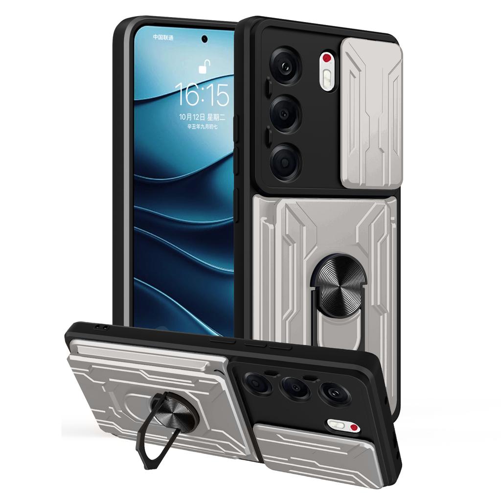 Чехол для TECNO Camon 40 Pro 5G PC+TPU Подставка Задняя крышка телефона со слайдером для камеры