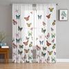 Indoor Tulle Curtains Butterfly Colored Dense Girls Bedroom Exquisite Voile Curtain Living Room Kitchen Chiffon Fabric Curtains