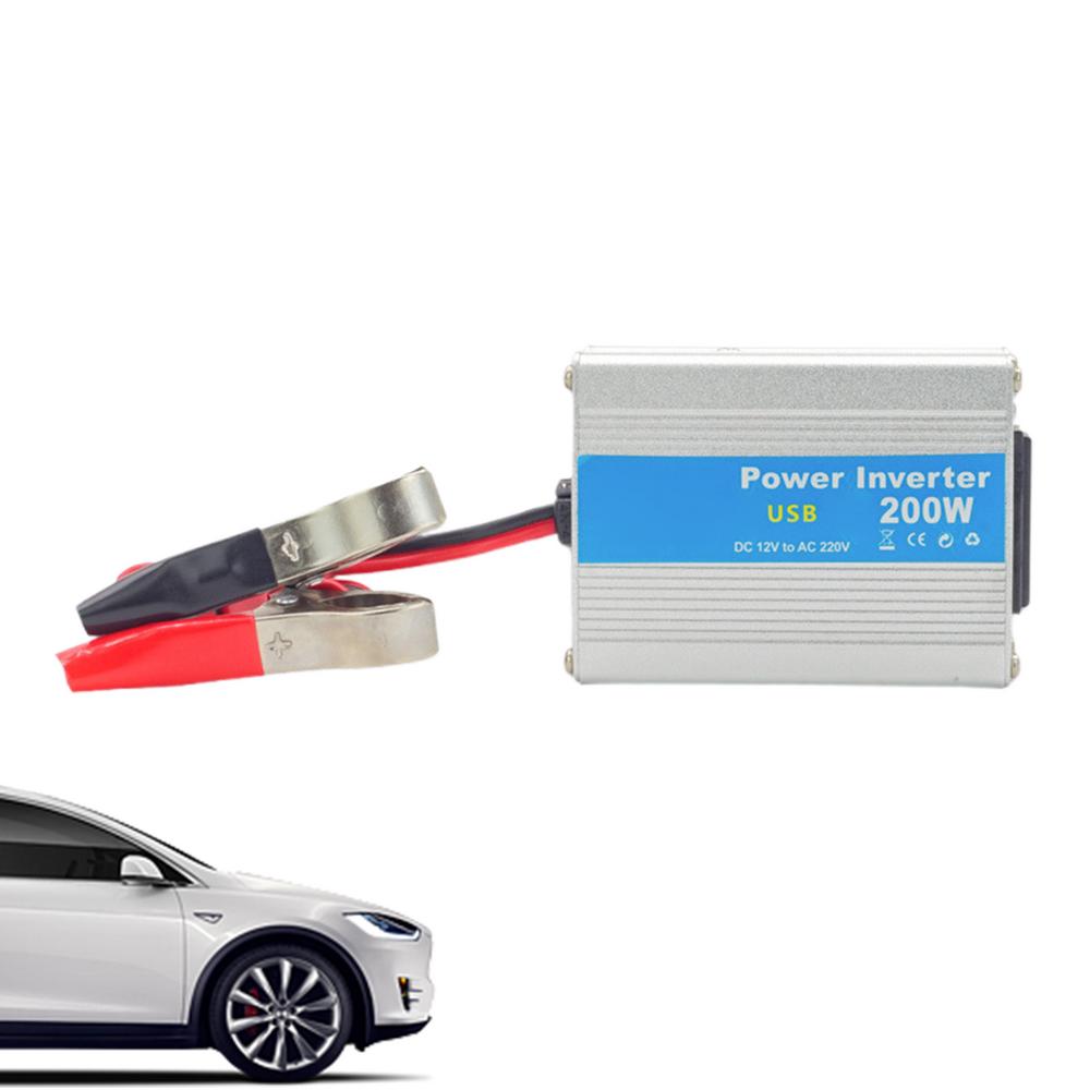 Автомобильный инвертор постоянного тока 200 Вт Автомобильный инвертор DC12 в 220 В USB порты быстрой зарядки Автомобильное зарядное устройство с двумя портами USB для кемпинга и путешествий