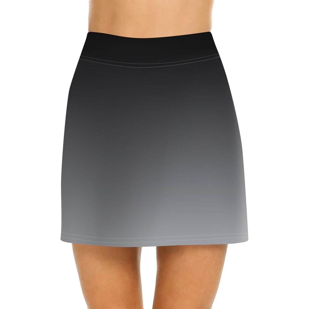 Женская повседневная юбка с высокой талией и принтом, короткая юбка-полусолнце, спортивная юбка, плиссированная юбка