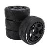 4PCS RC Rally Tires 17mm Rugged Plastic 1 8 RC Car Wheel Tyres for Entertainment Black