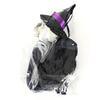 Halloween Hanging Skull Realistic Skull Ghost Decoration with Long Hair Poseable Wire Spooky Hanging Skeleton Prop for Halloween Party