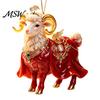 Indoor Holiday Decorations 2D Flat Christmas Sheep Hanging Ornament with Lanyard, Acrylic Office Tree Pendant for Home Party Festive Decor And