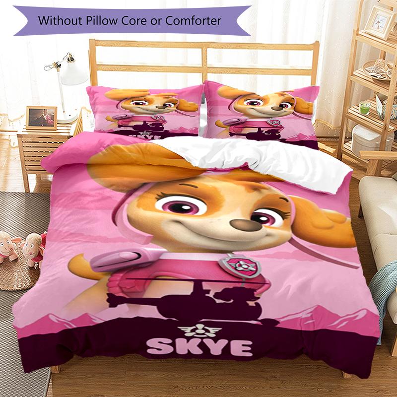 3pcs PAW Patrol Bedding Set Duvet Cover Closure Includes 1 Duvet Cover & 2 Pillowcases, Soft and Comfortable for All Seasons.