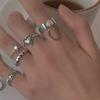 Chain Joint Ring 5-piece Set Simple Retro Geometric Open Love Ring for Women