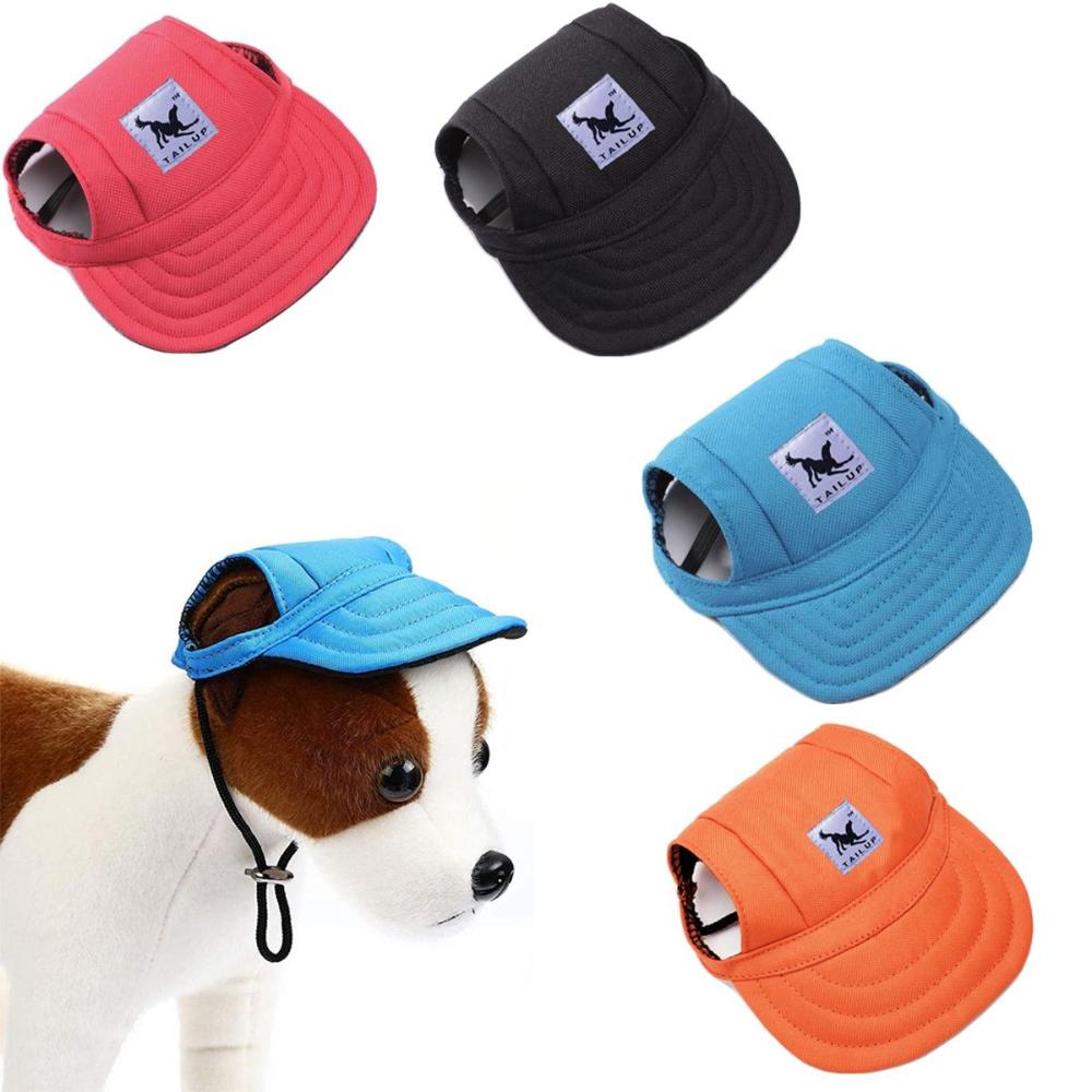 With Ear Holes Adjustable Chin Strap Puppy Dog Visor Hats Sun Protection Sunbonnet Baseball Cap