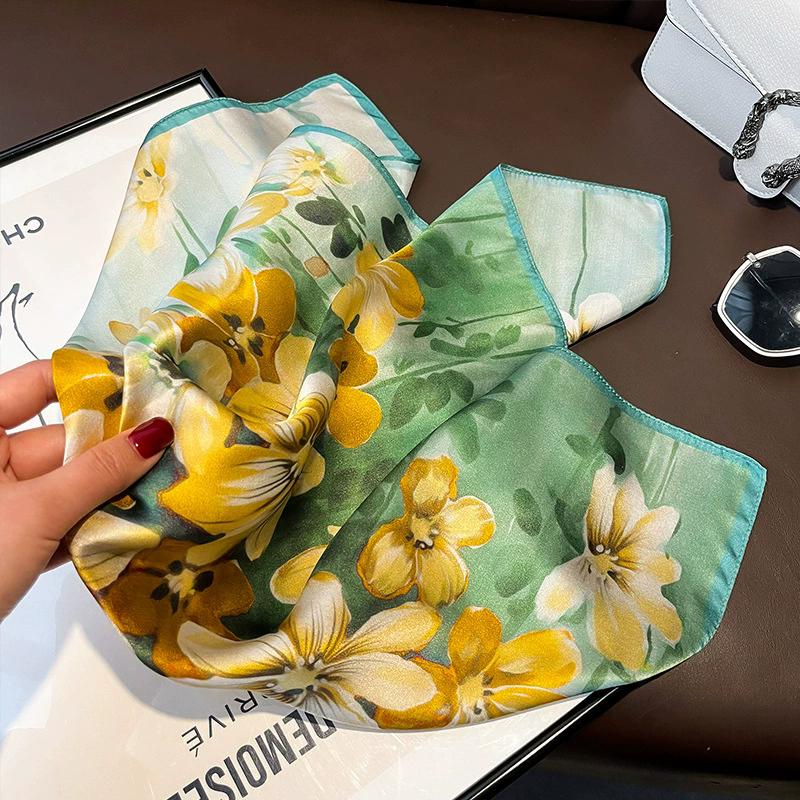 Новый 100% Натуральный Шарф из Натурального Шелка Женский Платок Бандана Квадратные Шарфы Палантин Косынка Тутовый Весенняя Мода Роскошный Высокое Качество Хиджаб