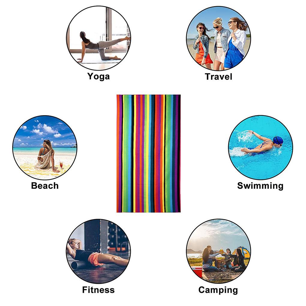 Впитывающее пляжное полотенце из полиэстера, портативная банная простыня для детей и взрослых