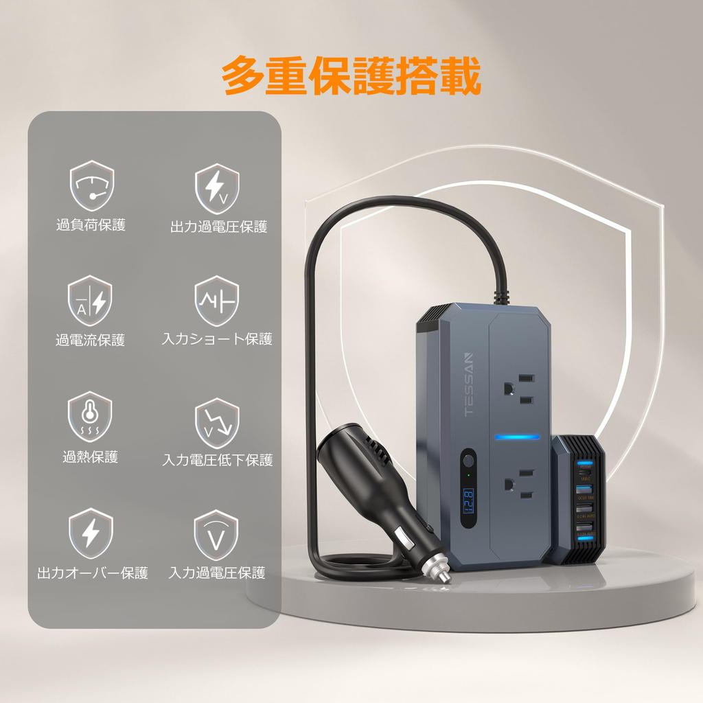 Инвертор, 12 В, Автомобильный инвертор, 200 Вт, Гнездо прикуривателя, Розетка: Преобразует DC 11