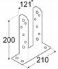 Post base screwed to concrete, galvanized, 121x200 mm