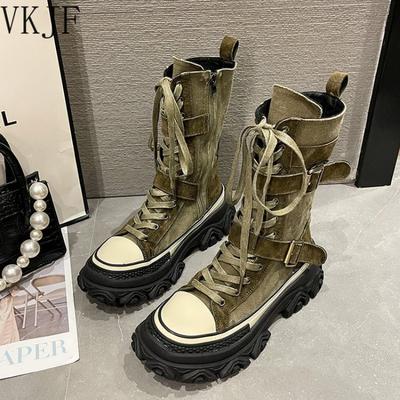 Новые осенние женские ботинки с толстой подошвой, женские короткие ботинки из нубука, нескользящие кроссовки, женские ботинки, ветрозащитные мотоциклетные ботинки 2024