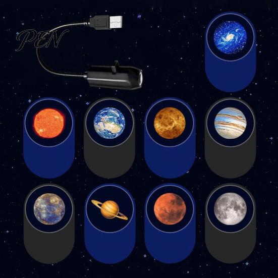 Декор для дома Атмосферная лампа Звездный проектор Ночник, USB Туманность с пленками, 360 Портативный Сгибающийся Шейный Потолочный светильник для Комнаты Спальни