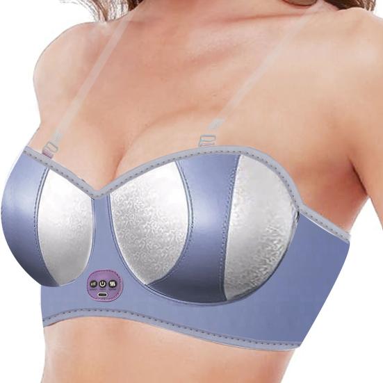Electric Breast Massager Bra Smart 3D Contour Design USB Rechargeable Breathable Breast Massage Bra Muscle Tension Relief Breast Massager