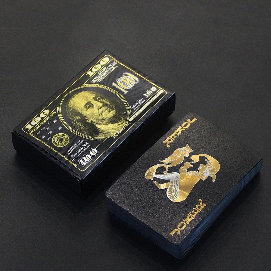 Покерные игральные карты Водонепроницаемые Золотые Игровые карты Группа ПВХ Масть Магия Магическая Упаковка Настольная игра Подарок Коллекция