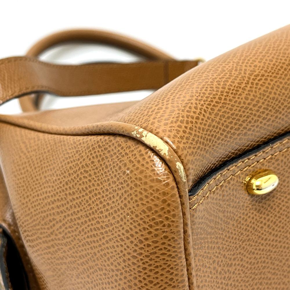 CELINE 2WAY Bag Hand Bag Shoulder Bag Leather Brown/GoldHardware
