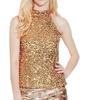 Женские яркие топы-майки с блестками, украшенные блестками 