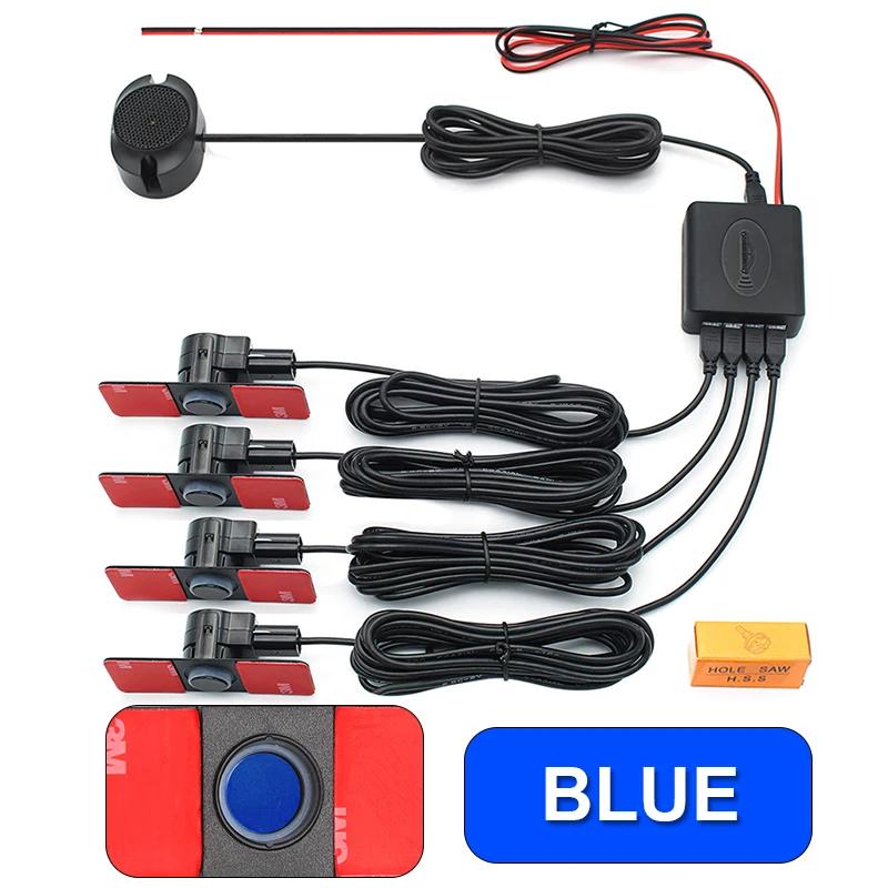 Датчик парковки автомобиля Помощник Parktronics 4 Черный/Серебристый/Белый 13 мм Плоские Датчики Радар заднего хода Звуковой Сигнал Сигнализации