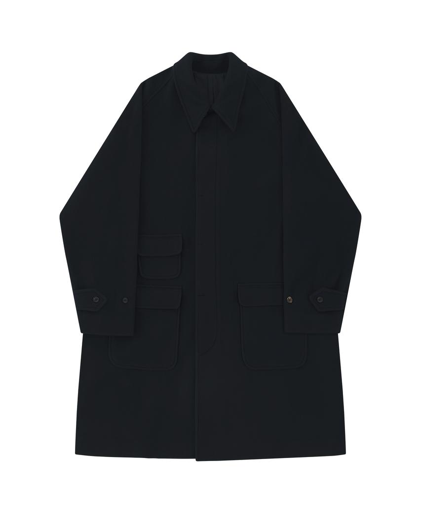 Bellief Wool Comfort Raglan Coat (Navy)