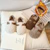 Girls' furry shoes for outdoor wear, children's cotton shoes, new winter loafers with plush lining, warm shoes for little girls and toddlers
