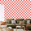 Checkerboard Wallpaper Coral, Coral Center for Living Room and Bedroom 50x1000