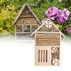 Garden Outdoor Wooden Insect Bee House Wood Bug Room Shelter Nesting Box Decoration