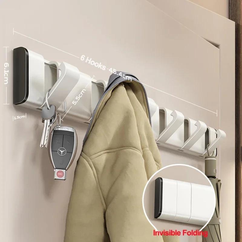 Алюминиевый невидимый складной креативный крючок для переноски сумок, крючок для подвешивания полотенец, складные крючки, настенный крючок, вешалка для одежды, настенное крепление