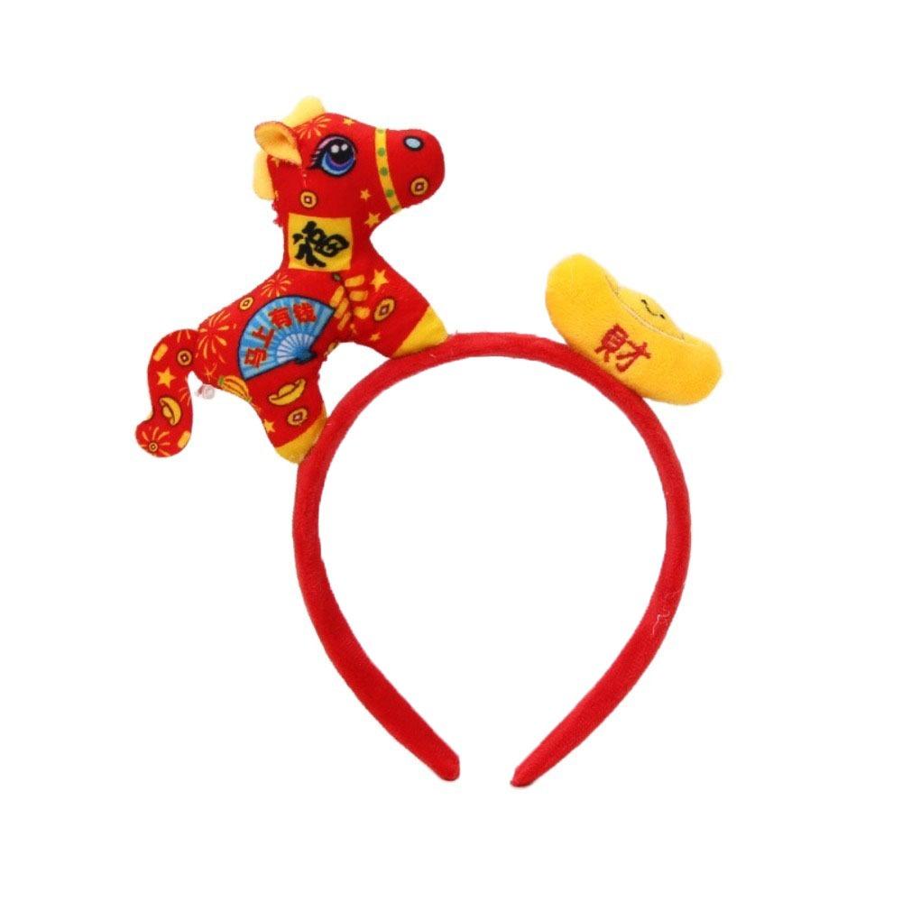 Pony Horse Hair Hoop Mascot Plush Horse Headband Creative New Year Headband  Party Decoration