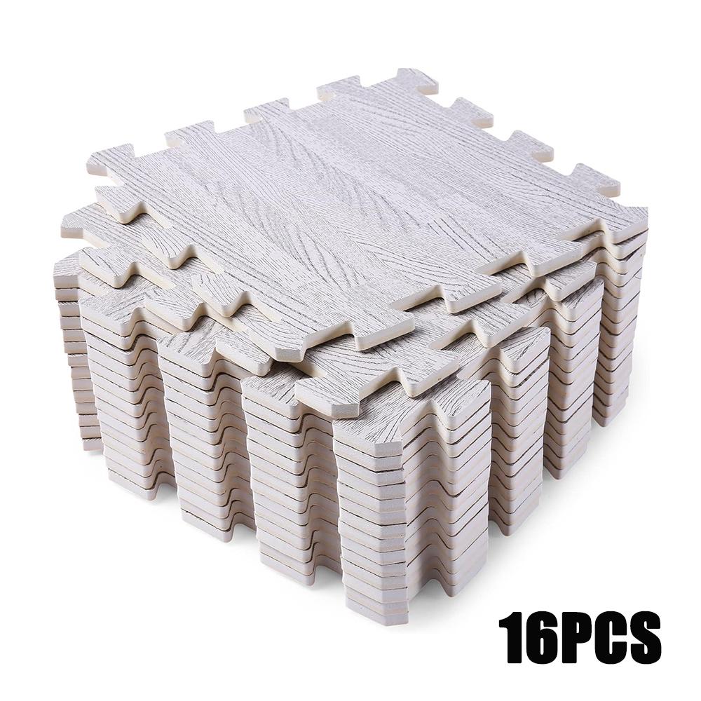 16 шт., напольные коврики под дерево, толстые переплетающиеся пушистые плитки, квадратный ковер, мягкие коврики для скалолазания, 16 шт.