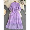 Retro Stand Collar Lace Dress Elegance Large Swing Hook Flower