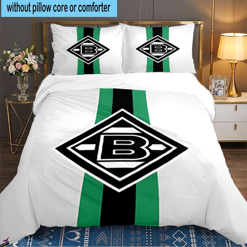 3PCS Green Black Borussia Bedding set,Ideal for1pc Duvet Cover And 2pcs Pillowcases Perfect for Christmas gift,Ideal for Bedroom, Dormitory