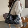 Women Space Cotton Designer Shoulder Bag Winter Down Padded Quilted Large Capacity Handbag Shopper Tote Bag