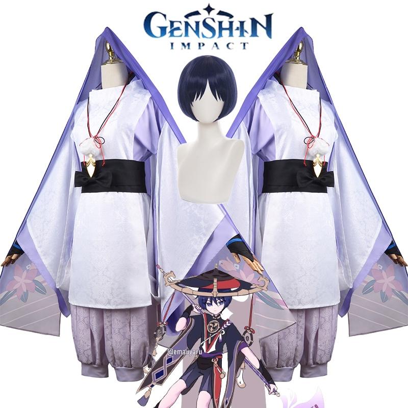 Великолепный костюм для косплея Скарамуччи из Genshin Impact, парик, наряд на Хэллоуин, карнавальная вечеринка