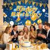 Баннер для празднования дня рождения, Счастливый фон, Ткань для фотофона вечеринки, Декоративные гирлянды-флажки для детей, женщин, Принадлежности