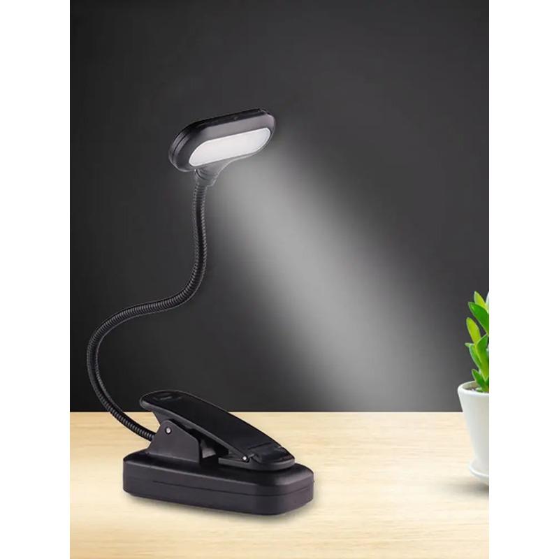Светодиодная настольная лампа на аккумуляторе, портативная лампа для чтения с зажимом, гибкая портативная книга, ночник, защита глаз, мини-настольная лампа для учебы