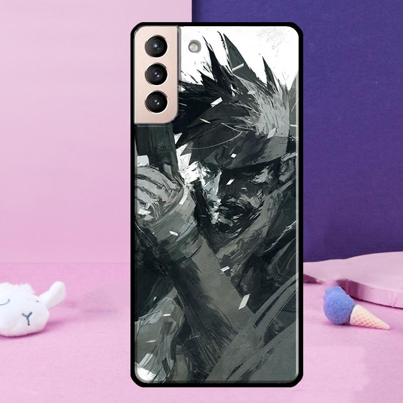Металлический чехол Metal Gear Solid для Samsung Galaxy S23 S22 Ultra S21 S20 FE Note 10 20 Ultra S8 S9 S10 Plus