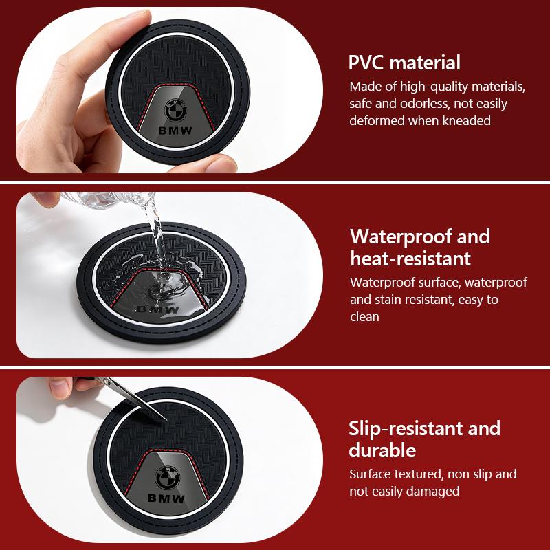 DLCP9 2Pcs Auto Cup Holder Anti-Slip Mat Car Interior Accessories For BMW X1 X2 X3 X4 X5 X6 F49 F39 F25 G01 F16 G06 G07 F25 F30
