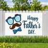 Colorful Design Event Banner Durable Material Celebration Banner Mustache Graphic Bow Tie Illustration Father's Day Prop