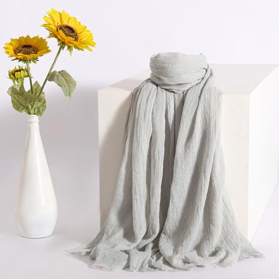 Женский шарф-шаль однотонный мягкий тканевый шарф тонкая дышащая шаль универсальный зимний уличный аксессуар