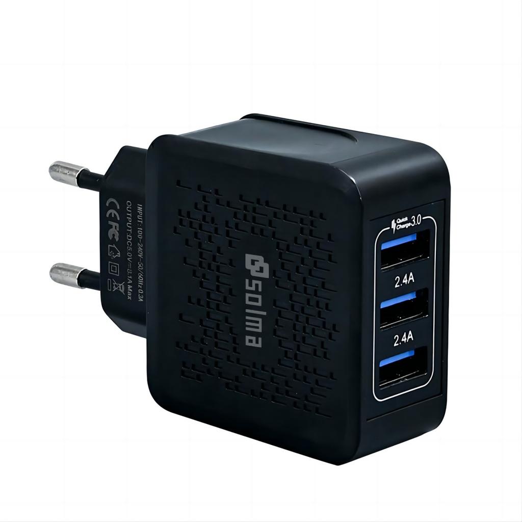 3-портовый USB-адаптер для зарядки мобильного телефона 3USB-порта Multi Intelligent Head Lumi