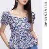 ELLASSAY Милая блузка с пышными рукавами и цветочным принтом