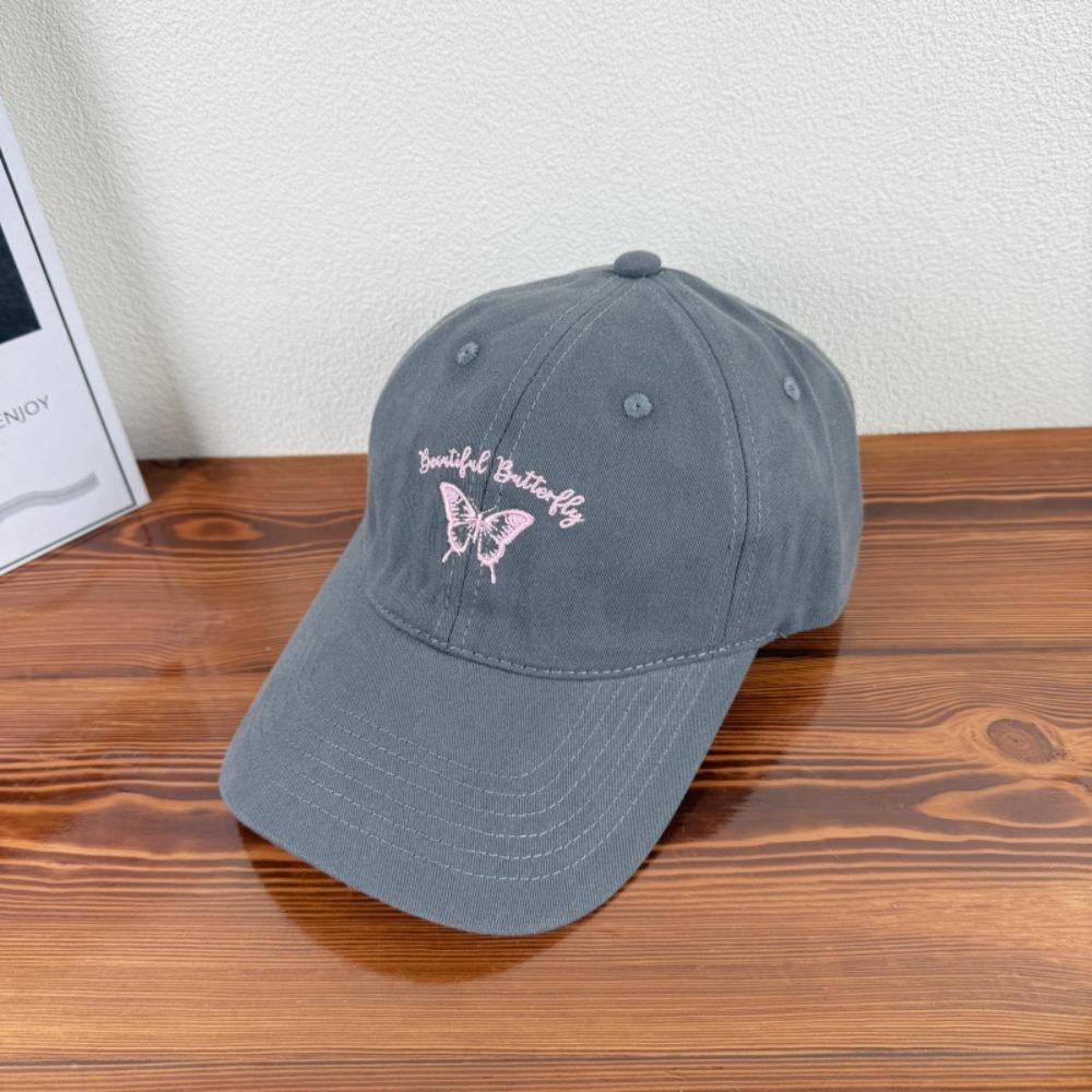 Cotton Butterfly Embroidered Hat Korean Style Women Peaked Cap Casual Y2k Baseball Hat  Women