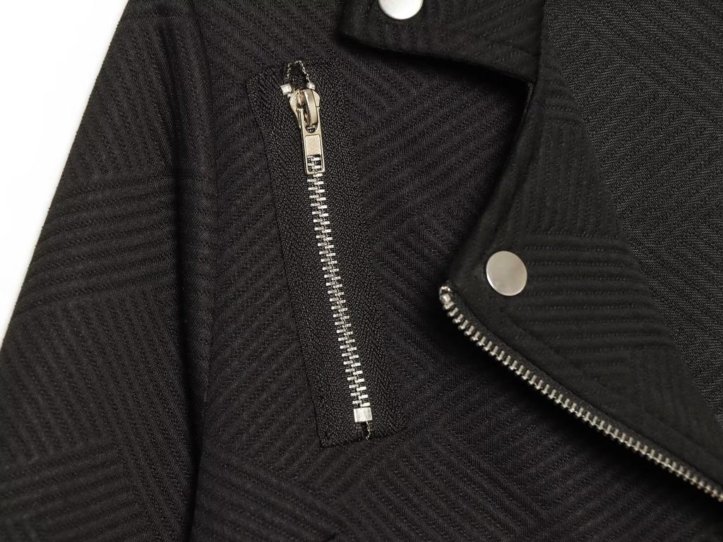 Autumn new high-quality machine fashion slim European and American sloping zipper button