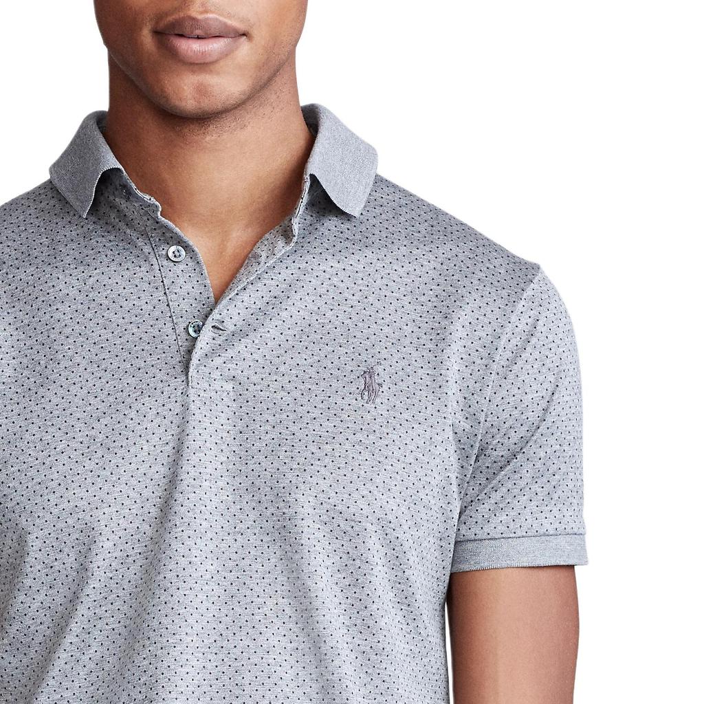Поло Ralph Lauren Custom Slim Fit Однотонное трикотажное поло Мужские топы Серый 710790035-001
