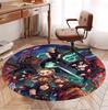 Final Fantasy Pattern Round Rug, Indoor/Outdoor Mat, for Picnic, Gameroom, Bedroom, Office, Living Room, Home Decor Carpet, Birthday Gift