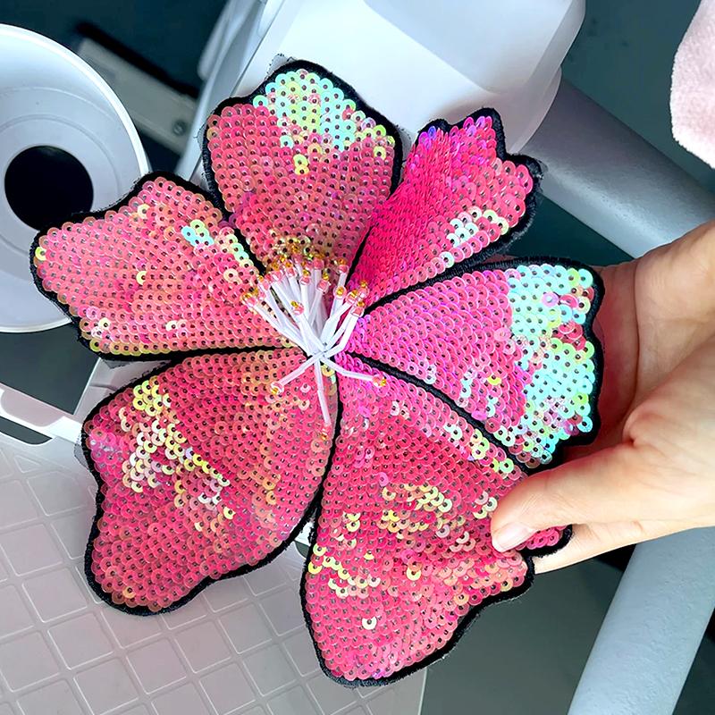 1 шт. Цветы Нашивки Модные Аксессуары Для Платья Сумка Декор Блестки Печать DIY Вышитая Аппликация Одежда Сшить Ручной Работы Нашивки